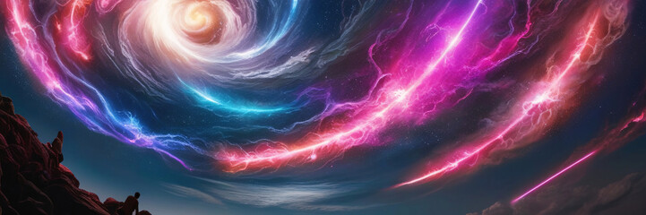 Abstract Background With Glowing Sky