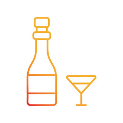 Wine Bottle gradient icon with white background vector stock illustration