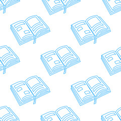 doodle book pattern background. back to school pattern background. book Seamless Pattern background. 