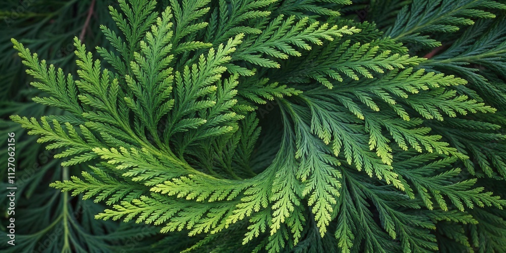 Aufkleber The intricate pattern formed by the delicate, feathery branches of a coniferous tree creates a visual symphony of green, showcasing nature's ability to sculpt beauty in the smallest details.