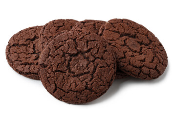 Freshly baked chocolate cookies on a clean surface ready to be enjoyed