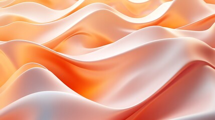 Fototapeta premium Abstract orange and peach waves, flowing fabric-like texture.