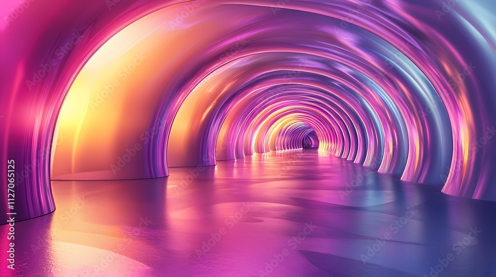 Fototapete a futuristic composition of translucent arcs forming a continuous seamless pathway.