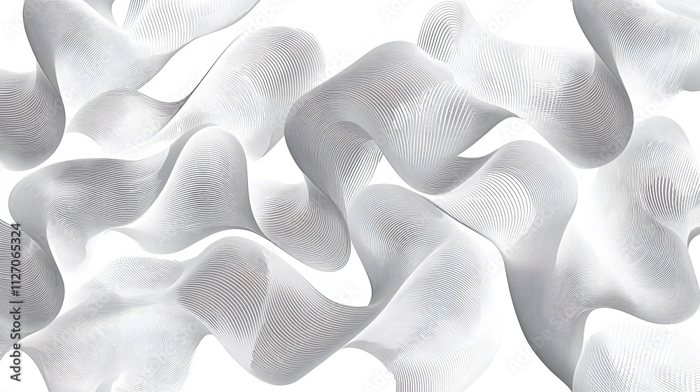 Poster A minimalist depiction of flowing arcs forming a dynamic seamless pattern of connectivity.
