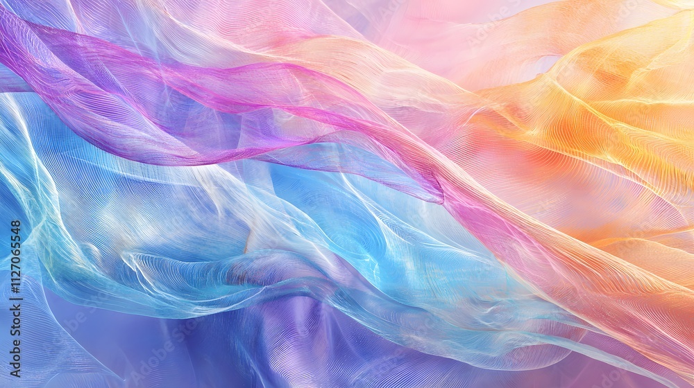 Poster A soft gradient wave creating a dynamic seamless flow of connectivity.