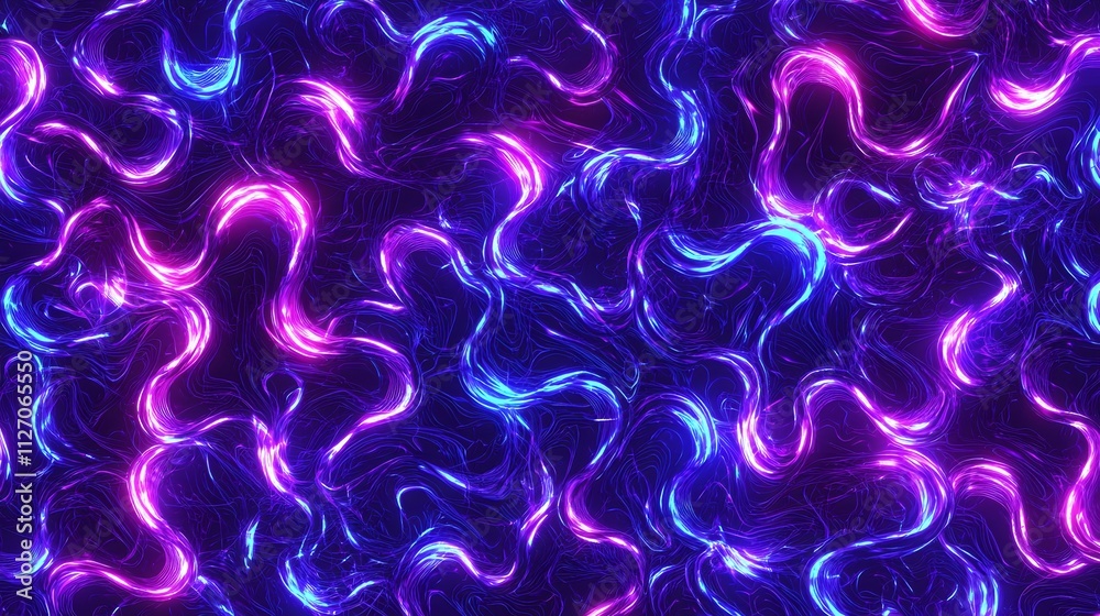 Aufkleber a clean arrangement of glowing ribbons forming a continuous and seamless motion pattern.