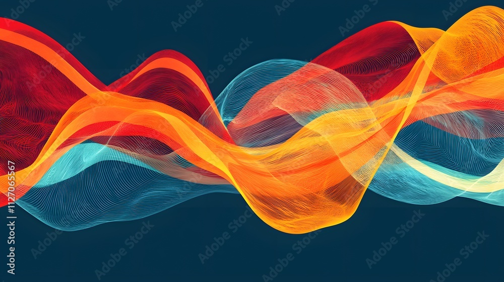 Aufkleber a symbolic depiction of flowing arcs blending into a seamless digital-inspired design.