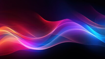 Fototapeta premium Abstract Colorful Waves Flowing Dark Background