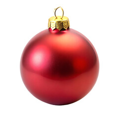 red bauble on white background 