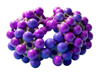3D protein molecule on white background 
