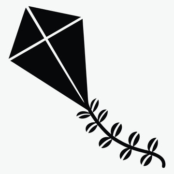 recommend clip art: flying kite vector silhouette illustration on white background