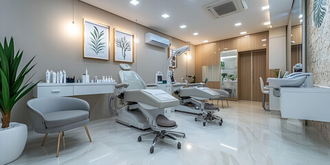 Modern podiatry clinic with advanced diagnostic tools and serene design elements