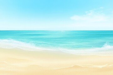 Obraz premium serene minimalistic beach background with soft sand and clear blue water evoking peace and relaxation