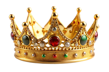Royal gold crown on white background 