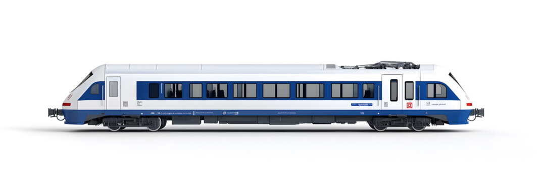 Metro, train intercity express side view flat design illustration isolated on white background