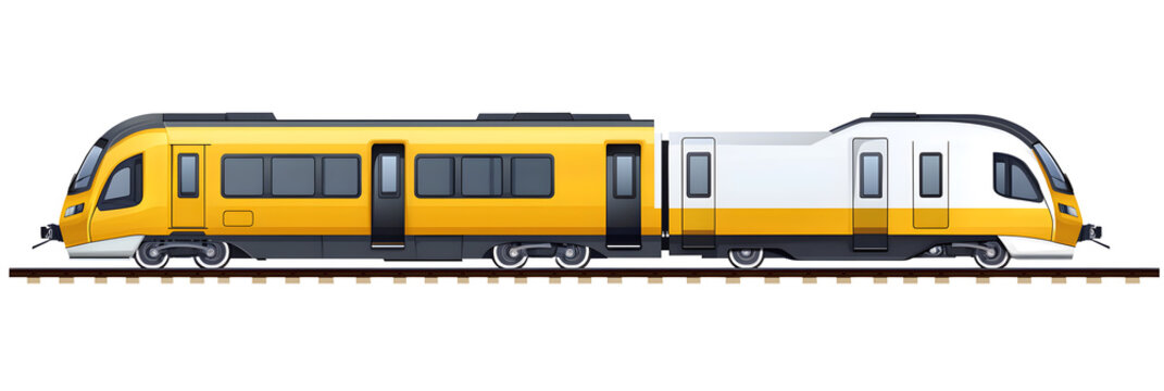 Metro, train intercity express side view flat design illustration isolated on white background
