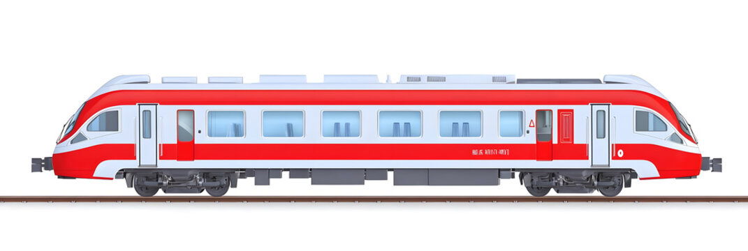 Metro, train intercity express side view flat design illustration isolated on white background