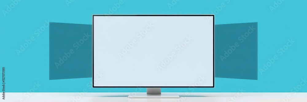 Wall mural modern flat design mockup template for a video multimedia player on a web interface, technology, int