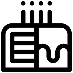Birthday cake. Editable stroke vector icon.