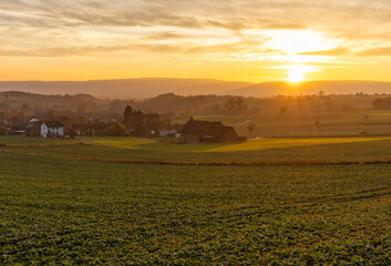 Obraz premium Landscape in sunshine in Germany