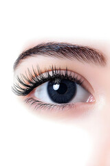 Fototapeta premium Curved black eyelash, isolated white background