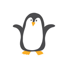 Cute Cartoon Penguin. Arctic, Polar animal. Creature image icon. Vector Illustration.