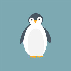 Obraz premium Cute Cartoon Penguin. Arctic, Polar animal. Creature image icon. Vector Illustration.