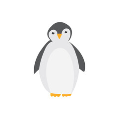 Cute Cartoon Penguin. Arctic, Polar animal. Creature image icon. Vector Illustration.