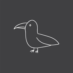 Cute Cartoon Seagull. Arctic, Polar animal. Creature image outline doodle icon. Vector Illustration.