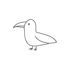 Cute Cartoon Seagull. Arctic, Polar animal. Creature image outline doodle icon. Vector Illustration.
