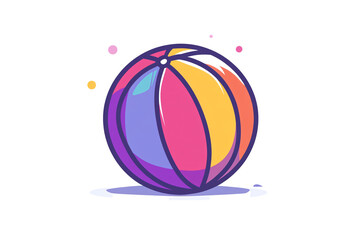 a colorful beach ball on a white background