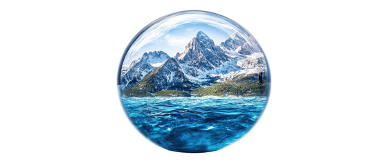 Majestic mountains and serene ocean view. transparent background