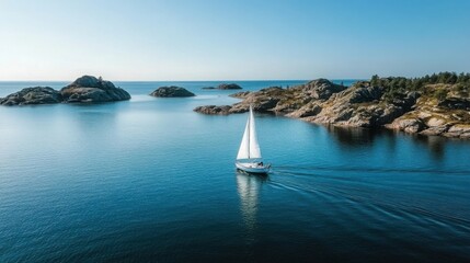 Obraz premium Baltic Sea aerial view showcasing vast expanse of water and distant coastline, symbolizing natural beauty and serene landscapes.