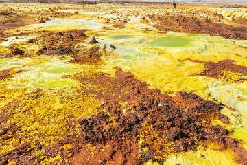 The surreal volcanic landscape of Dallol in the Danakil Depression, Ethiopia