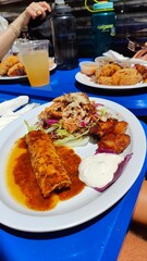 A spicy chili enchilada