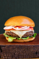 classic burger traditional meat cheese sun-dried meat