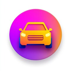 Obraz premium Vibrant 3D Car Icon Design