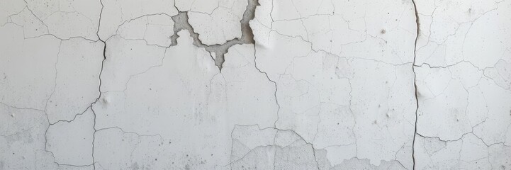 Fototapeta premium White concrete wall with textured plaster surface, aged, interior, architectural