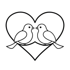 two birds with heart
