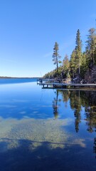 Amazing landscapes around the turquoise blue Lake Tahoe between California and Nevada, USA