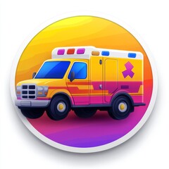 Vibrant Ambulance Icon Design