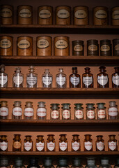 The old drawer cabinet of  apothecary