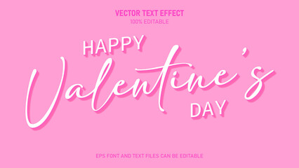 Happy valentine day editable text effect