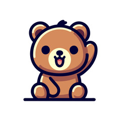 Cute teddy bear Flat Cartoon vector Illustration 1.eps