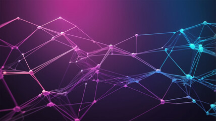 Fototapeta premium Digital Information Technology Network Background, Abstract dot point connect with gradient line Digital Networking