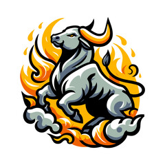 aggressive bull illustration vector style 1.eps