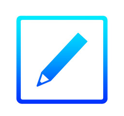 青いグラデーションの鉛筆マーク