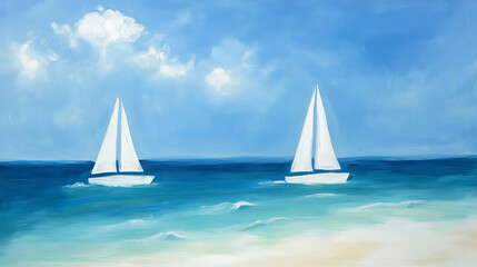 Fototapeta premium Sailboat on the sea