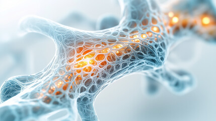 Macro illustration of detailed mitochondria network