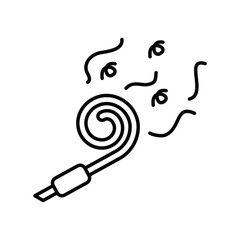Noisemakers line icon with white background vector stock illustration